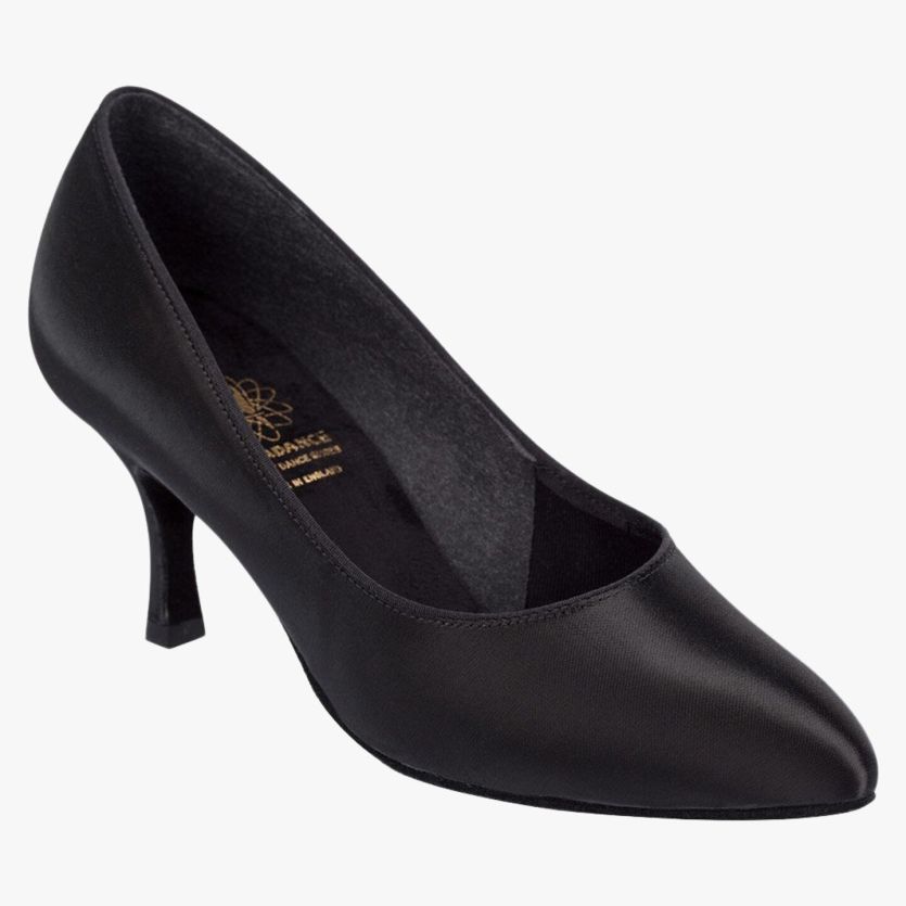 Black satin court shoes best sale