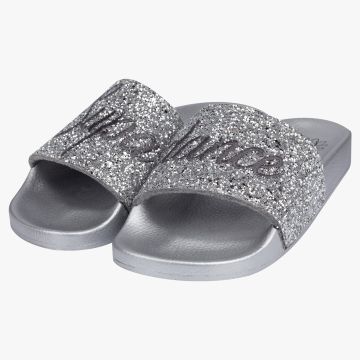 Style 7088 Silver Glitter Slides