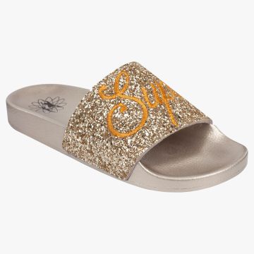 Style 7088 Gold Glitter Slides